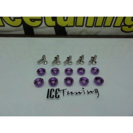 Kit de 10 parafusos + anilhas (M6 * 20MM) JDM LOOK em roxo, indicados para guarda-lamas, para-choques, far&oacute;is ETC...