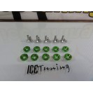 Kit de 10 parafusos + anilhas (M6 * 20MM) JDM LOOK em verde, indicados para guarda-lamas, para-choques, faróis ETC...