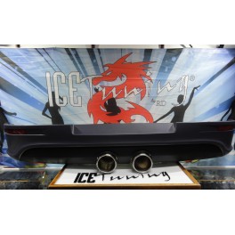 Difusor / Lip / spoiler Traseiro VW Golf 5 / V 2005-2008 look R32 em pl&aacute;stico ABS + ponteiras 100% inox.