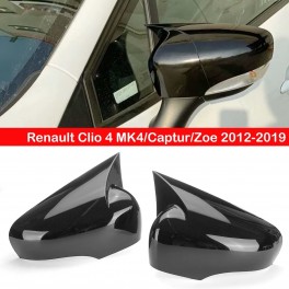 Capas, carca&ccedil;a de espelhos M4 look em preto brilhante Renault Clio 4 2012-2019, Captur 2012-2017, Zoe 2013-2019 