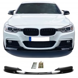 Aba / Spoiler / Lip Frontal em preto piano brilhante para BMW F30 / F31 11-19 M-Performance Look em pl&aacute;stico ABS