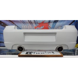 Para-choques traseiro em fibra VW Golf 4, IV R-line LOOK C/ 2 sa&iacute;das de escape + ponteiras de escape 100% inox