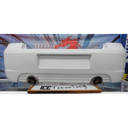 Para-choques traseiro em fibra VW Golf 4, IV R-line LOOK C/ 2 sa&iacute;das de escape + ponteiras de escape 100% inox