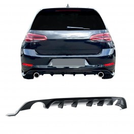 Difusor / Lip / spoiler Traseiro em pl&aacute;stico ABS para VW Golf 7,5 2017 - 2020 dupla sa&iacute;da em preto piano brilhante