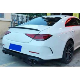 Aileron / lip / spoiler traseiro em preto brilhante AMG 63 look para Mercedes CLS C257 +2018 em pl&aacute;stico ABS