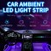 Kit de 4 fitas 32cm em led dinâmico luz ambiente com led alta qualidade RGB (luz cortesia / foot led) para tablier multicolor
