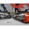 Faróis frontais com luz branca 5000k para Honda crx del sol 92-97 JDM Fundo preto + piscas laranja JDM look