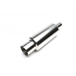 Escape / silenciador traseiro desportivo universal em a&ccedil;o inoxid&aacute;vel (100% inox) com sa&iacute;da de 100/50 mm redondo