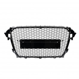 Grelha frontal para Audi A4/S4 B8 12-15 Look RS4 com aro em preto piano brilhante compat&iacute;vel vers&atilde;o Standart e S-Line
