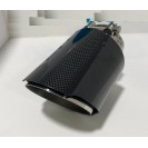 Ponteiras de escape com capa em carbono redonda c/corte (obliqua) 114mm X 170MM 100% Inox