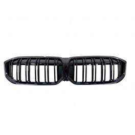 Grelha frontal BMW G200 / G21 LCI +2022 M4 look / dupla lâmina em preto piano brilhante Grelha frontal BMW G200 / G21 LCI +2022 M4 look / dupla lâmina em preto piano brilhante