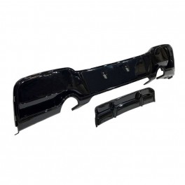 Difusor em preto piano brilhante para BMW serie 1 F20 / F21 2010-2014 PRE LCI M-performance Dupla Sa&iacute;da em pl&aacute;stico ABS