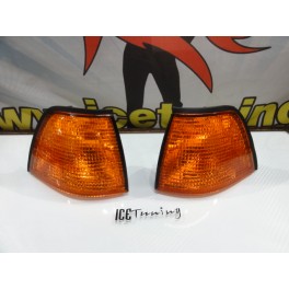 Piscas frontais + l&acirc;mpadas de pisca "diaden vision" para BMW E36 90-99 sedan / touring, 4 / 5 portas Fundo Laranja JDM