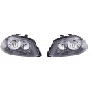 Far&oacute;is frontais para Seat Ibiza 6L 2002-2008 Fundo preto