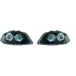 Far&oacute;is frontais de Xenon D1S para Seat Ibiza 6L 2002-2008 Fundo preto