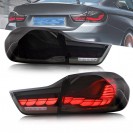 Farolins Traseiros em LED OLED com pisca dinâmico e welcome light para BMW SERIE 4 F32 F33 F36 F82 F83 13-21 fundo preto/smoke