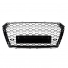 Grelha frontal AUDI A4/S4 B9 15-19 RS4 look com suporte para s&iacute;mbolo em preto brilhante