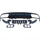Difusor em preto piano brilhante para Mercedes W205 4 portas 2018-2021 AMG C43 look, em plástico ABS
