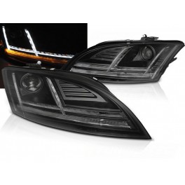 Far&oacute;is frontais de x&eacute;non AFS, D1S com Luz diurna daylight em led com pisca din&acirc;mico AUDI TT 10-14 8J fundo preto