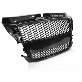 Grelha frontal audi a3 8P 08-12 HATCHBACK / SPORTBACK / CABRIO RS3 look c/suporte para s&iacute;mbolo preto brilhante
