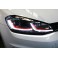 Faróis frontais full Led com pisca dinâmico e welcome light para Volkswagen Golf 7 12-17 Look 7,5 com risca vermelha