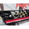 Grelha frontal com espaço para símbolo em preto piano brilhante com risca vermelha para VW golf 7 12-17 GTI LOOK em plástico ABS