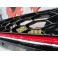 Grelha frontal com espaço para símbolo em preto piano brilhante com risca vermelha para VW golf 7 12-17 GTI LOOK em plástico ABS