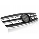 Grelha frontal em cromado e preto piano brilhante para MERCEDES Classe C W203 de 00-07 em pl&aacute;stico Sport LOOK