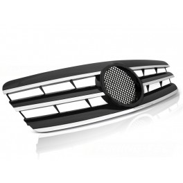 Grelha frontal em cromado e preto piano brilhante para MERCEDES Classe C W203 de 00-07 em pl&aacute;stico Sport LOOK