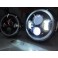 Faróis FULL LED CREE de 7" Angel eyes e pisca em led para Hummer, Jeep Wrangler JK TJ LJ, Land Rover Defender