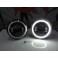 Faróis FULL LED CREE de 7" Angel eyes e pisca em led para Hummer, Jeep Wrangler JK TJ LJ, Land Rover Defender