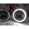 Faróis FULL LED CREE de 7" Angel eyes e pisca em led para Hummer, Jeep Wrangler JK TJ LJ, Land Rover Defender