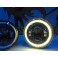 Faróis FULL LED CREE de 7" Angel eyes e pisca em led para Hummer, Jeep Wrangler JK TJ LJ, Land Rover Defender