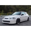 Para-choques frontal em plástico sem frisos Honda civic 96-98 EK9 look + Lip / spoiler frontal em fibra EK9 TYPE R Look 