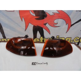 Piscas frontais + l&acirc;mpadas de pisca "diaden vision" para HONDA CIVIC 92-95 2/3 Portas fundo laranja / smoke (escurecido)