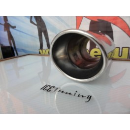 Ponteira de escape universal 100% inox oval com corte (obliqua) 100x110mm X 172MM