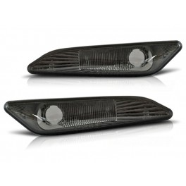 Piscas laterais / far&oacute;is / farolins+ l&acirc;mpadas cromadas para Alfa Romeo 156 97-05 fundo preto / smoke