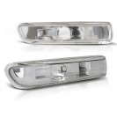 Piscas laterais / far&oacute;is / farolins fundo cromado + l&acirc;mpadas cromadas para BMW E46 98-01, E46 COUPE / CABRIO 98-06, E46 COMPACT