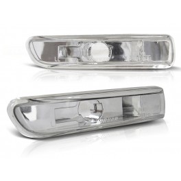 Piscas laterais / far&oacute;is / farolins fundo cromado + l&acirc;mpadas cromadas para BMW E46 98-01, E46 COUPE / CABRIO 98-06, E46 COMPACT