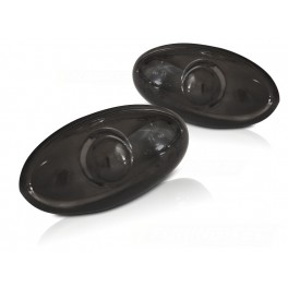 Piscas laterais + l&acirc;mpadas cromadas para PEUGEOT 206, 107, 607, 307, 407, CITROEN C2, C3, C5, PICASSO, XSARA fundo smoke