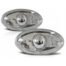 Piscas laterais + l&acirc;mpadas cromadas para PEUGEOT 206, 107, 607, 307, 407, CITROEN C2, C3, C5, PICASSO, XSARA fundo cristal.