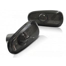 Piscas laterais / far&oacute;is / farolins + l&acirc;mpadas cromadas para Opel astra G, Zafira A, Frontera B fundo preto smoke