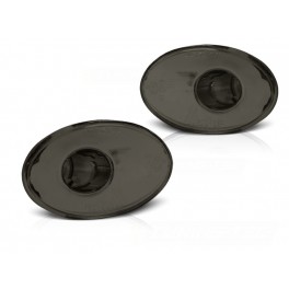 Piscas laterais / far&oacute;is / farolins + l&acirc;mpadas cromadas para Opel Tigra A, Corsa B, Corsa C, Astra F fundo smoke / escurecido.