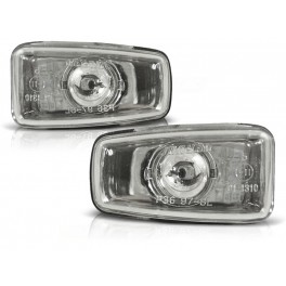 Piscas laterais / far&oacute;is / farolins+ l&acirc;mpadas cromadas para Peugeot 106 +96, 306 +97, Partner 96-02 fundo cristal