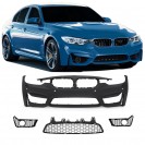 Para-choques frontal em pl&aacute;stico para BMW F30 / F31 De 11-19 M3 LOOK com furos para sensores de estacionamento e lava far&oacute;is