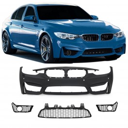 Para-choques frontal em pl&aacute;stico para BMW F30 / F31 De 11-19 M3 LOOK com furos para sensores de estacionamento e lava far&oacute;is