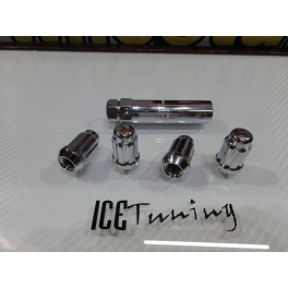 Porcas Lug Nuts de seguran&ccedil;a 12 X 1.5, 35mm em cromado para Honda, Mazda, Ford, Toyota, Hyundai, Lexus, Mitsubishi, Etc...