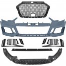 Para-choques frontal Audi A3 Sportback 16-20 Look RS3 em pl&aacute;stico com espa&ccedil;o para ACC e sensores de estacionamento