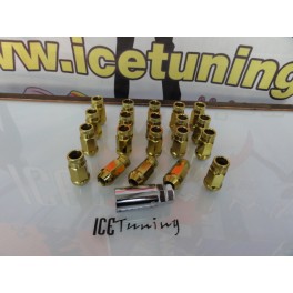 Porcas Lug Nuts Para Honda, Mazda, Ford, Toyota, Hyundai, Lexus, Mitsubishi, Etc 45mm 12x1.50 dourado  Conjunto 20 Unidades