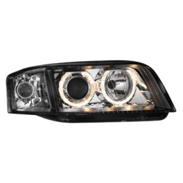 headlights Audi A6 01-03 _ 2 halo rims_black